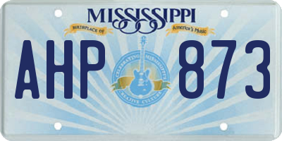 MS license plate AHP873