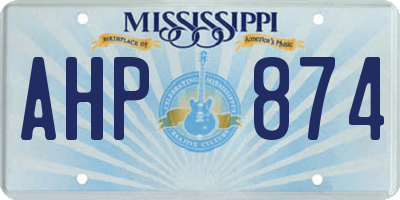 MS license plate AHP874