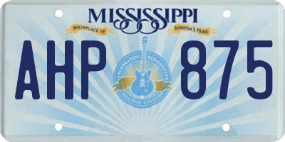 MS license plate AHP875
