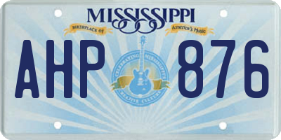 MS license plate AHP876