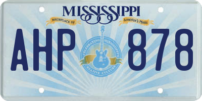 MS license plate AHP878