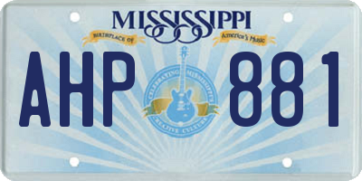 MS license plate AHP881