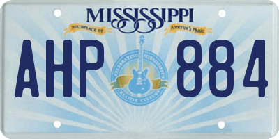 MS license plate AHP884