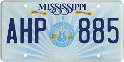 MS license plate AHP885