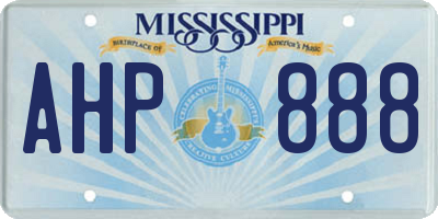 MS license plate AHP888