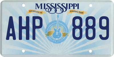 MS license plate AHP889