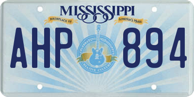 MS license plate AHP894