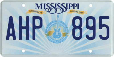 MS license plate AHP895