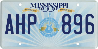 MS license plate AHP896