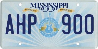 MS license plate AHP900