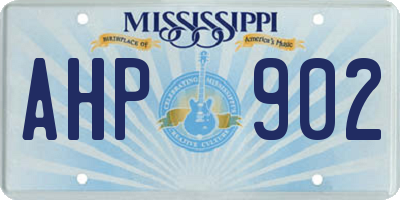 MS license plate AHP902