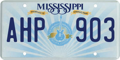 MS license plate AHP903
