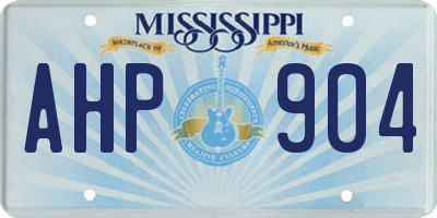 MS license plate AHP904