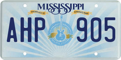 MS license plate AHP905