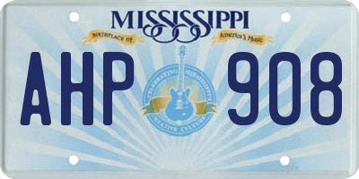 MS license plate AHP908