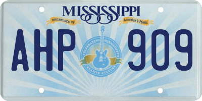 MS license plate AHP909