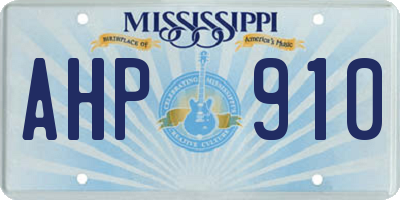 MS license plate AHP910
