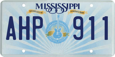 MS license plate AHP911