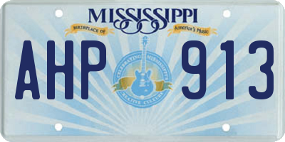MS license plate AHP913