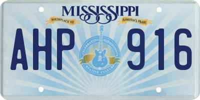 MS license plate AHP916