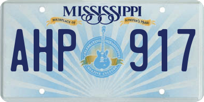 MS license plate AHP917