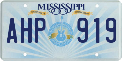 MS license plate AHP919