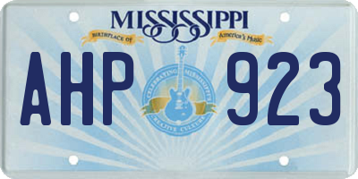 MS license plate AHP923
