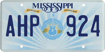MS license plate AHP924