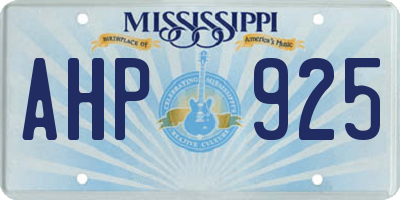 MS license plate AHP925
