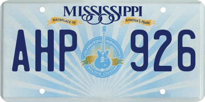 MS license plate AHP926