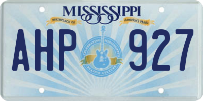 MS license plate AHP927