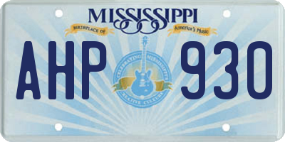 MS license plate AHP930