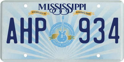 MS license plate AHP934