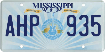 MS license plate AHP935