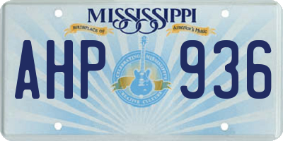 MS license plate AHP936