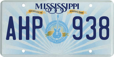 MS license plate AHP938