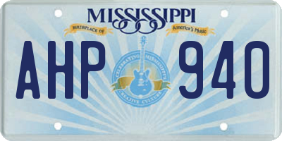 MS license plate AHP940