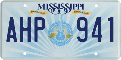 MS license plate AHP941