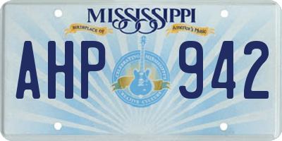 MS license plate AHP942