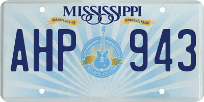 MS license plate AHP943