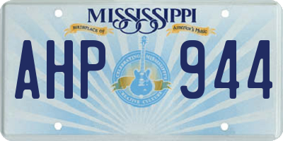 MS license plate AHP944