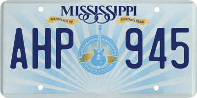 MS license plate AHP945