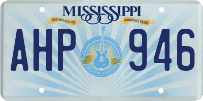 MS license plate AHP946