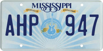 MS license plate AHP947