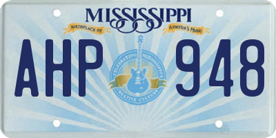 MS license plate AHP948