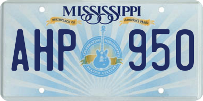 MS license plate AHP950