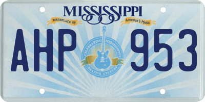 MS license plate AHP953
