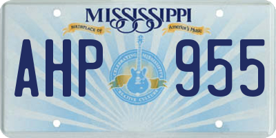 MS license plate AHP955