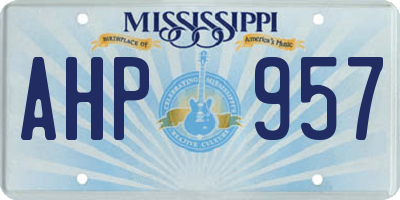 MS license plate AHP957