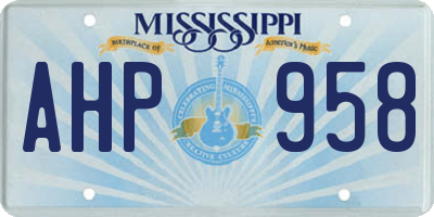 MS license plate AHP958